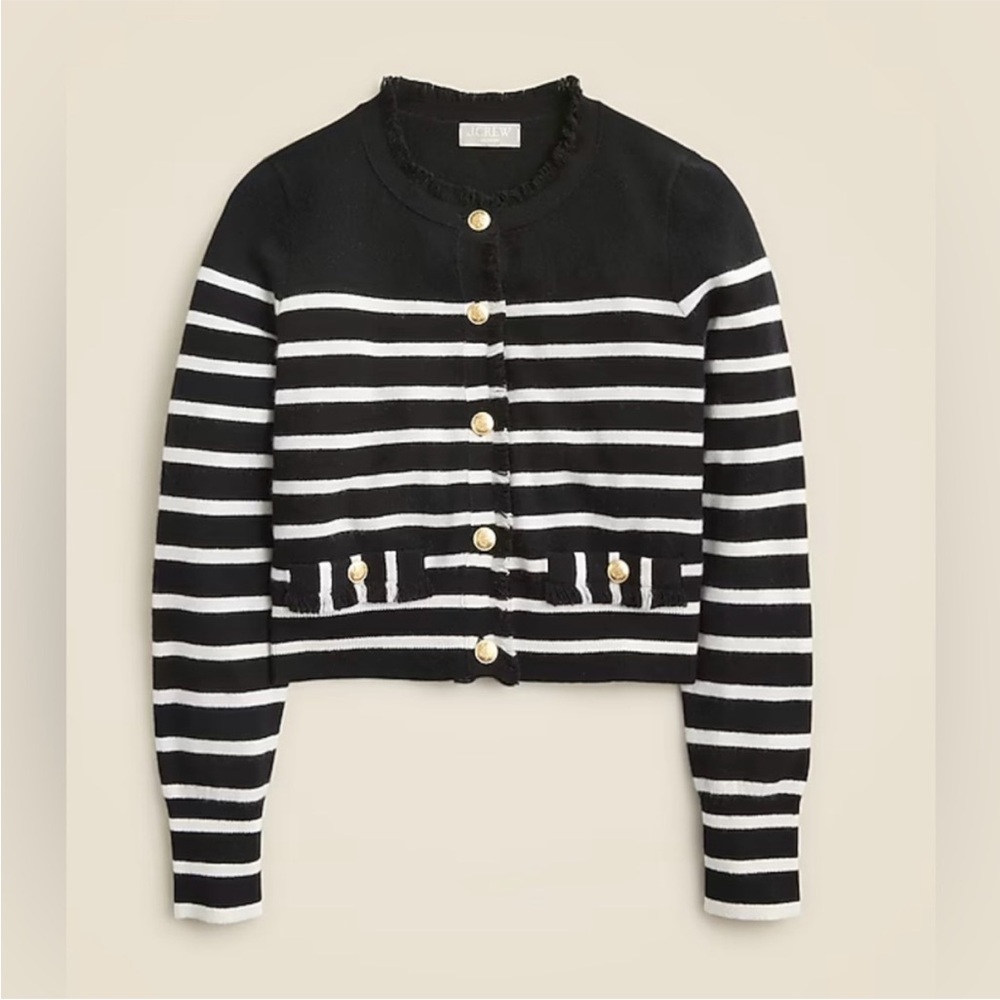 NWT J.Crew Cashmere Striped Cardigan - size XS